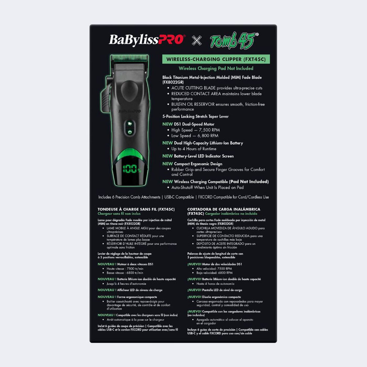 BaBylissPRO® x Tomb45® Wireless-Charging Clipper image 1